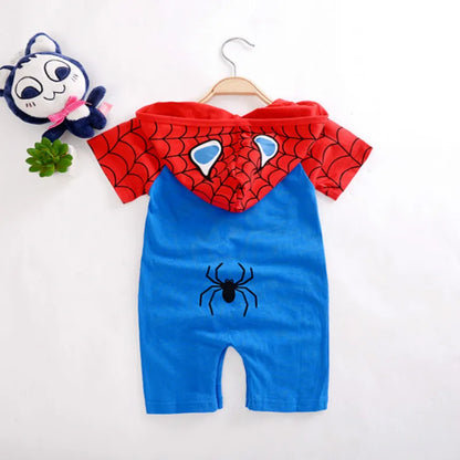 Somer Lente Pasgebore Baba Seuns Rompers Spotprent Spider Man Print Baba Meisies Jumpsuits Katoen Hoodies Kinderuitrustings Bebe Klere