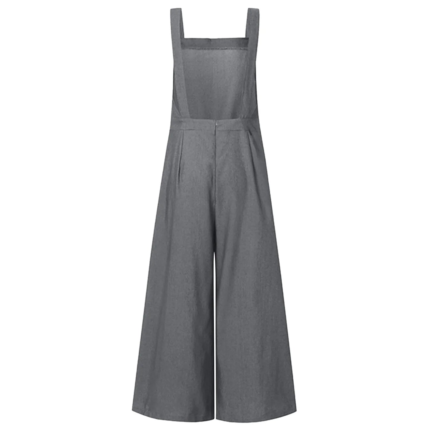 women's clothing trend 2024 Women's Sleeveless Overalls Jumpsuit Casual Solid Summer Wide Leg Bib Pants Bottons Woman clothing