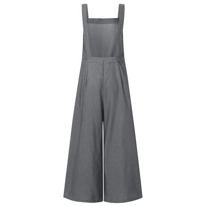 vroueklere-neiging 2024 Vroue se moulose oorpakke Jumpsuit Toevallig Soliede somer Breëbeen Bib Broek Bottons Vroueklere