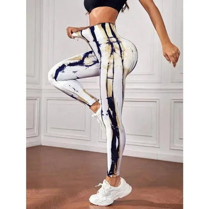 Naatlose das Geverfde Weerlig Leggings Sexy Joga Leggings Vroue Hoë middellyf boude lig Slim mode-tights Gimnasium Buitelug hardloopbroek