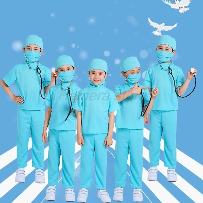 Hospitaal Dokter Loopbaan Vir Kinders Meisie/Seun Chirurg Dr Uniform Seuns Kinder Loopbaan Halloween Cosplay Kostuum Partytjie Dress Up