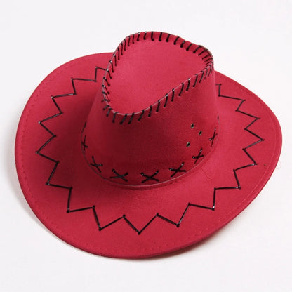 Fashion Cowboy Hat for Kids Personalized Party Straw Hat Suede Fabric Sun Hat Children Western Cowboy Hat for Boys Girls