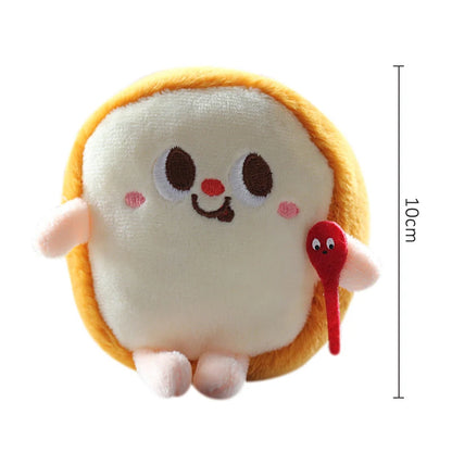 Hamburg Hot Dog Fries Bread Drumsticks Plush Pendant Keychain Creative Cartoon Bag Decoration Car Key Accessories For Girl Gift