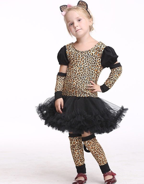 Meta Digital Store Girls Clothes Kids Halloween Leopard Cat Cosplay Costume For Girls Clothing