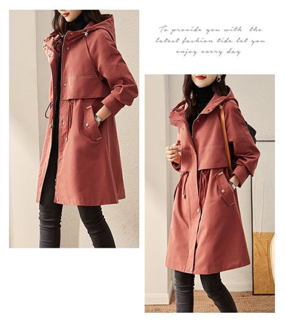 Woman  Digital Store  Women's Spring And Autumn Windbreaker Korean Fashion Overcoat