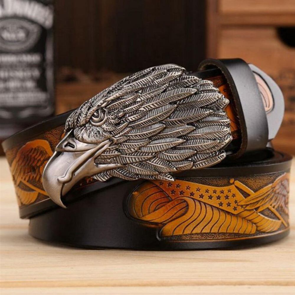 Meta  Digital Store  Fashion Cowhide Leisure Eagle Head Belt