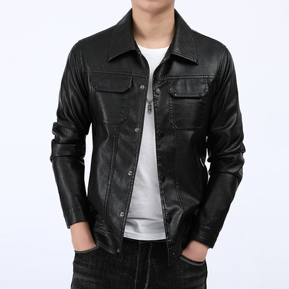 Meta Digital Store  Men's Spring And Autumn Workwear Leather Jacket