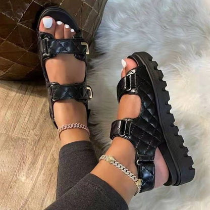 Meta Digital Store Women's Summer European And American New Fashion Buckle Platform Roman Sandals