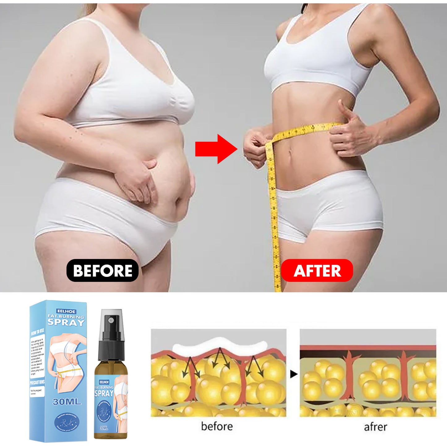 Meta Digital Store Full Body Qu Fat Slimming Body Shaping Spray