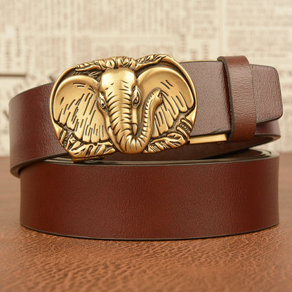 Meta  Digital Store  Elephant Automatic  Buckle Belt Cowhide Casual