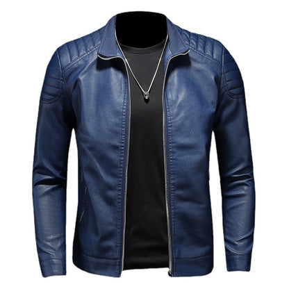 Meta Digital Store Men's Leather Motorcycle Jacket Thin Coat