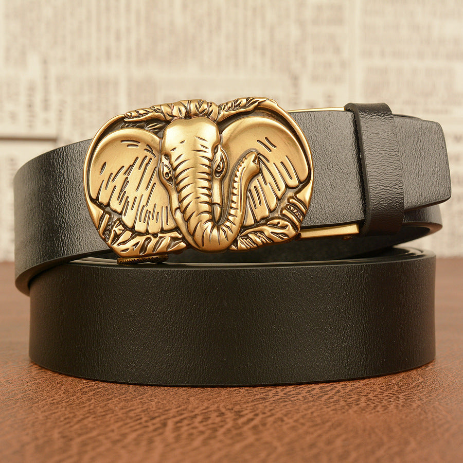 Meta  Digital Store  Elephant Automatic  Buckle Belt Cowhide Casual