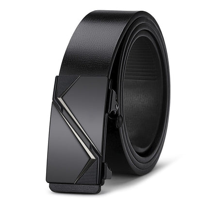 Meta  Digital Store  Men's Inner Wear Toothless Automatic Buckle Belt Business Casual All-match Trendy Two-layer Cowhide