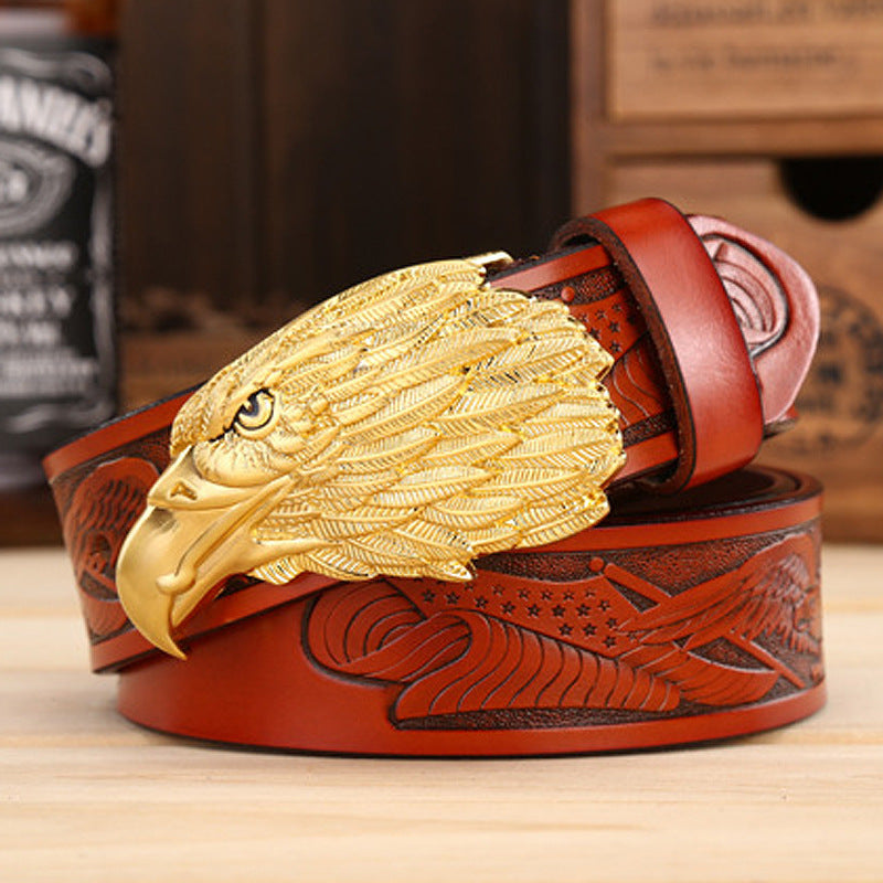 Meta  Digital Store  Fashion Cowhide Leisure Eagle Head Belt