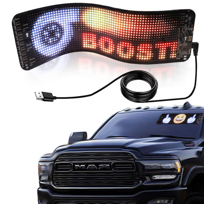 metadigitalstore.com  Programmable Car LED Sign LED Full-color Advertising Screen Ultra-thin Display Screen Custom Text Pattern Animation Display Car