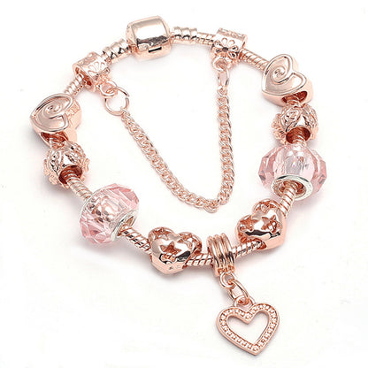 Meta  Woman Fashion  Love Geometric Rose Gold Bracelet Women's Jewelry