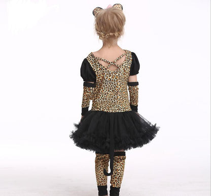 Meta Digital Store Girls Clothes Kids Halloween Leopard Cat Cosplay Costume For Girls Clothing