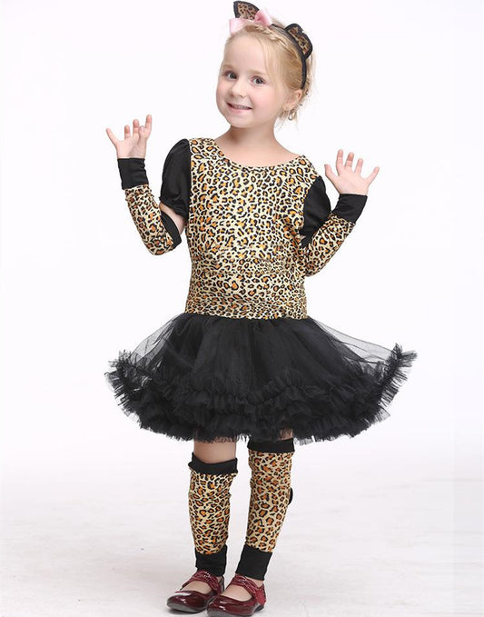 Meta Digital Store Girls Clothes Kids Halloween Leopard Cat Cosplay Costume For Girls Clothing