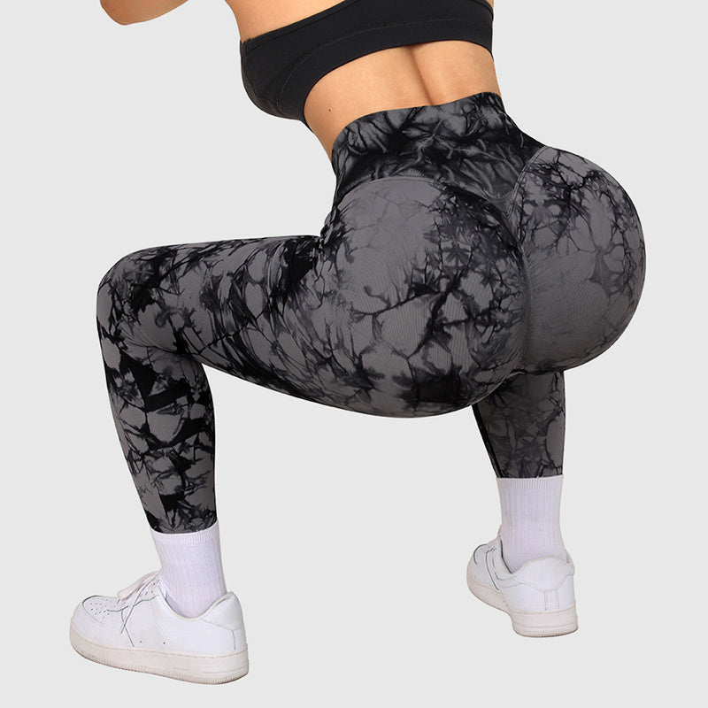 Meta  Digital Store  Seamless Tie Dye Leggings Women Yoga Pants Push Up Sport Fitness Running Gym Leggings