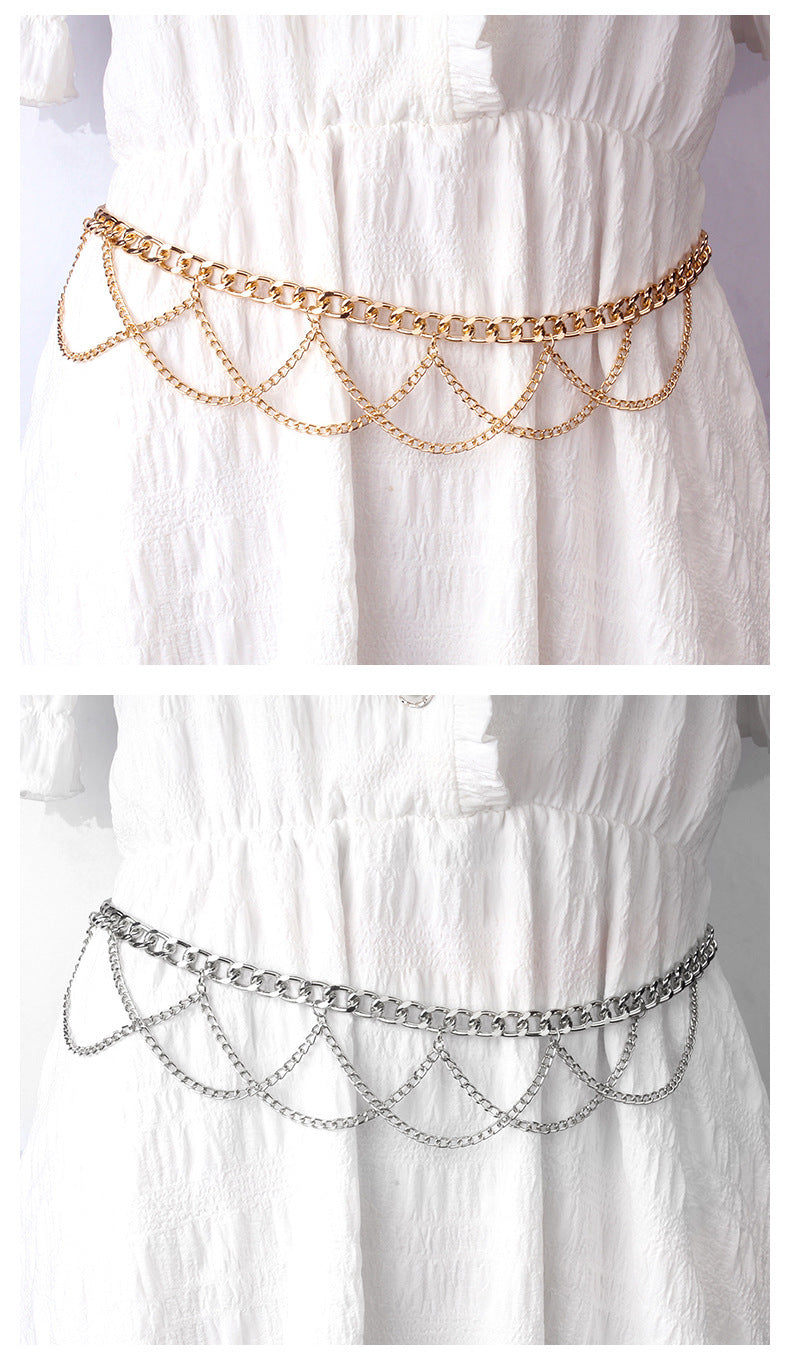 metadigitalstore.com  Hip Hop Punk Fashion Metal Chain Waist Chain