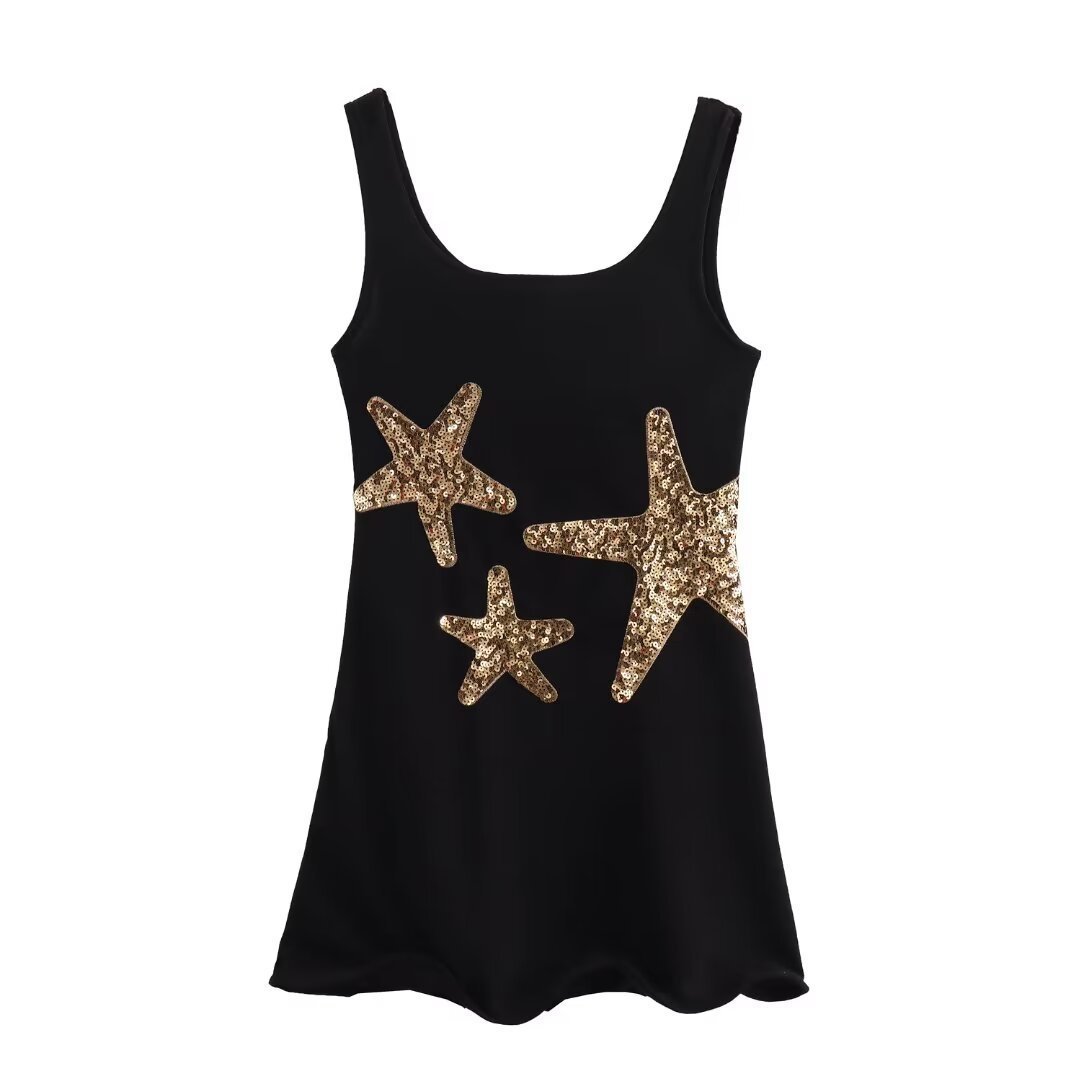 metadigistore.com  Fashionable Sequins Embroidery Mini Dress