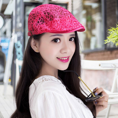 Meta  Digi Store  Lace Hard Gauze Beret Children's Casual Sun Hat