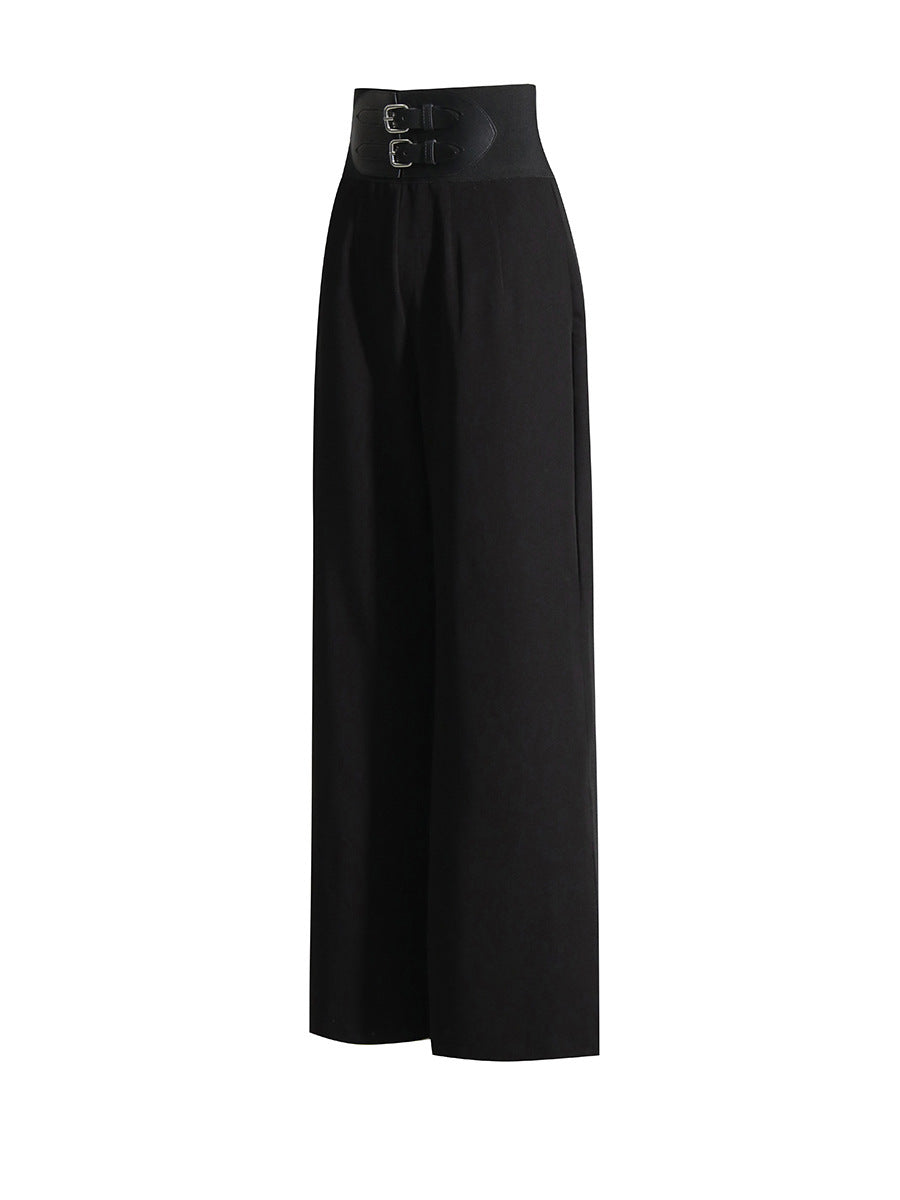 Slimming Wide Leg Casual Trousers Women's