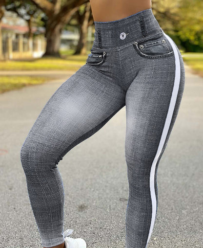 Meta Digital Store Women Jeans Fashion Women's Quick-drying Skinny Running Imitation Denim Yoga Pants