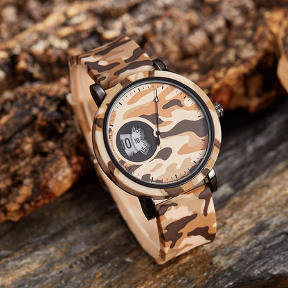 Meta Digital Store Jewelry Camouflage Watch Student Sports Double Display Fashion Silicone Strap