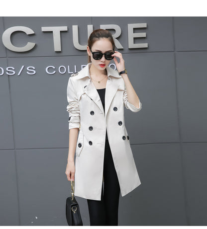 Woman  Digi Store  Slim Women Trench Coat Plus Size Mid-length