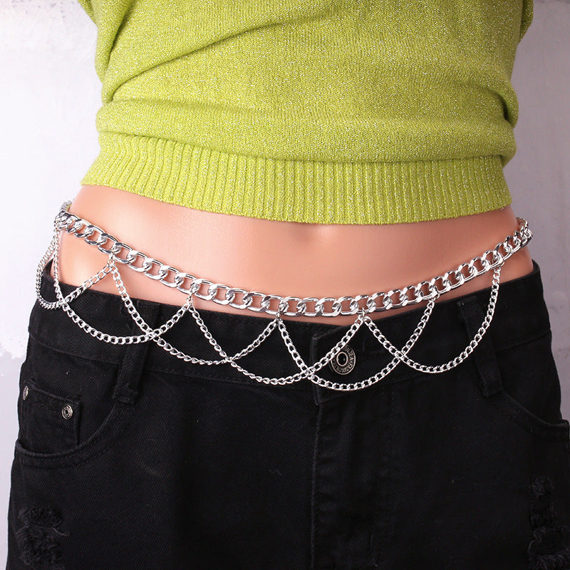 metadigitalstore.com  Hip Hop Punk Fashion Metal Chain Waist Chain