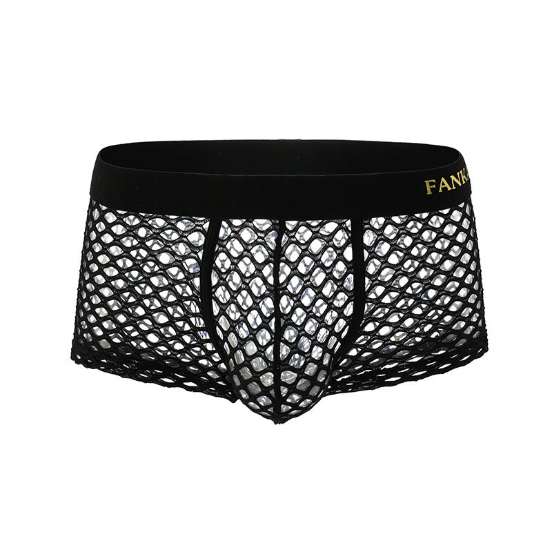 Fishnet Men's Underwear Large Mesh U Convex Transparent Cutout Shorts