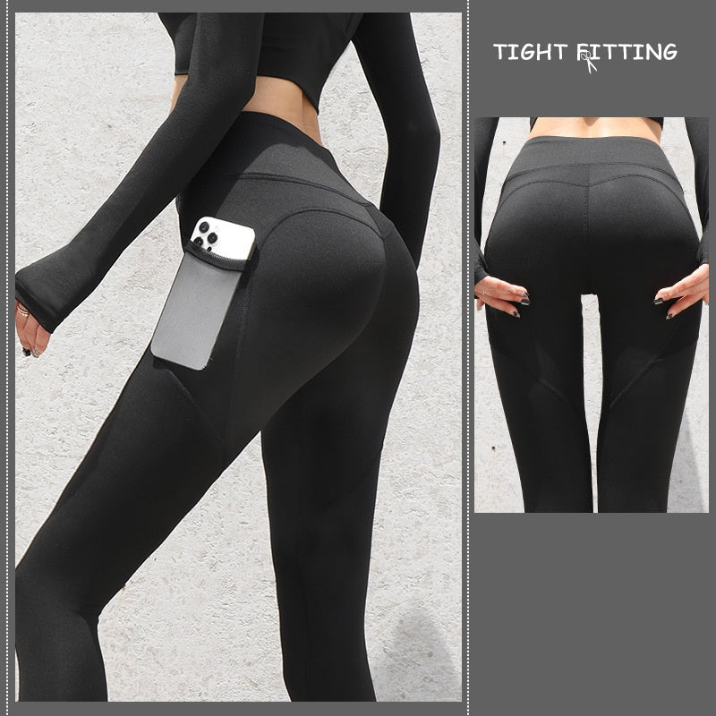 Meta Gym Sport Naatlose Leggings Met Sakke Opstoot Hoë middellyfbroek Vroue Fiksheid Hardloop Joga Broek Gym Sport Naatlose Leggings