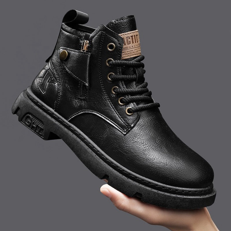 Man Shoe Store Retro British Style High Cut Martin Boots For Men