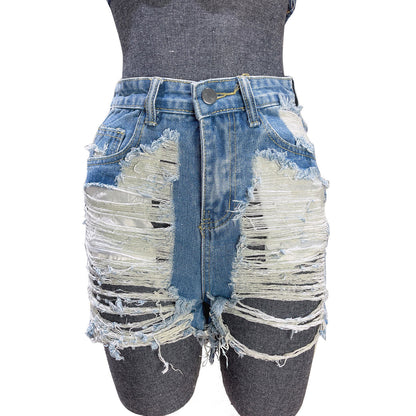 Meta Digital Store Women Jeans Fashion New European And American Women's Sexy Denim Shorts High Waist Leisure Ripped