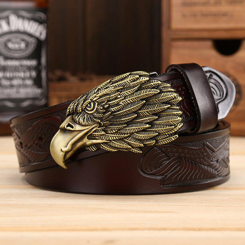 Meta  Digital Store  Fashion Cowhide Leisure Eagle Head Belt