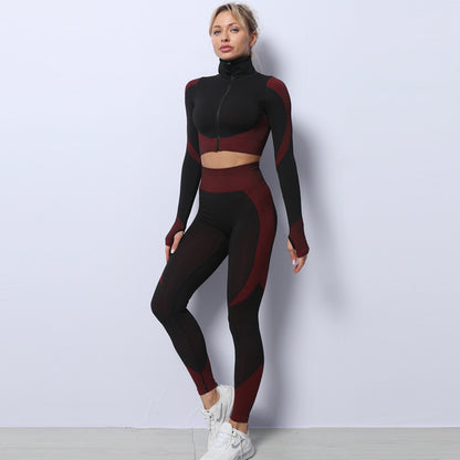 Meta  Store 3PCS  Yoga Set Seamless Sport Set Women Gym Clothing Leggings Women Crop Top Sports Bra Women Fitness Gym Set Womens Outfits Tracksuit