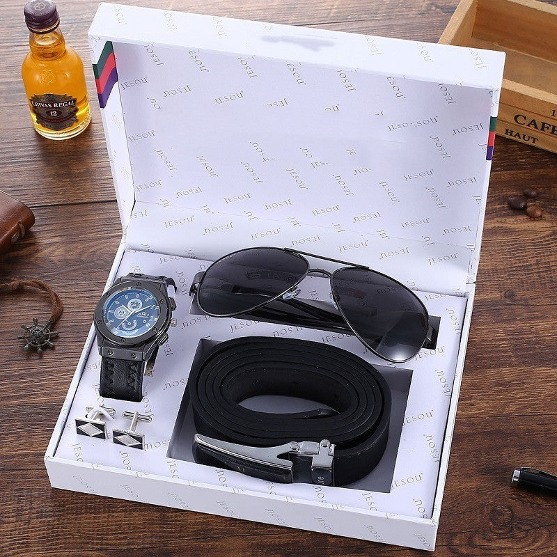 Meta  Digital Store  Business Belt  Wallet Wrist Watch Pen Gift Box Set For Men